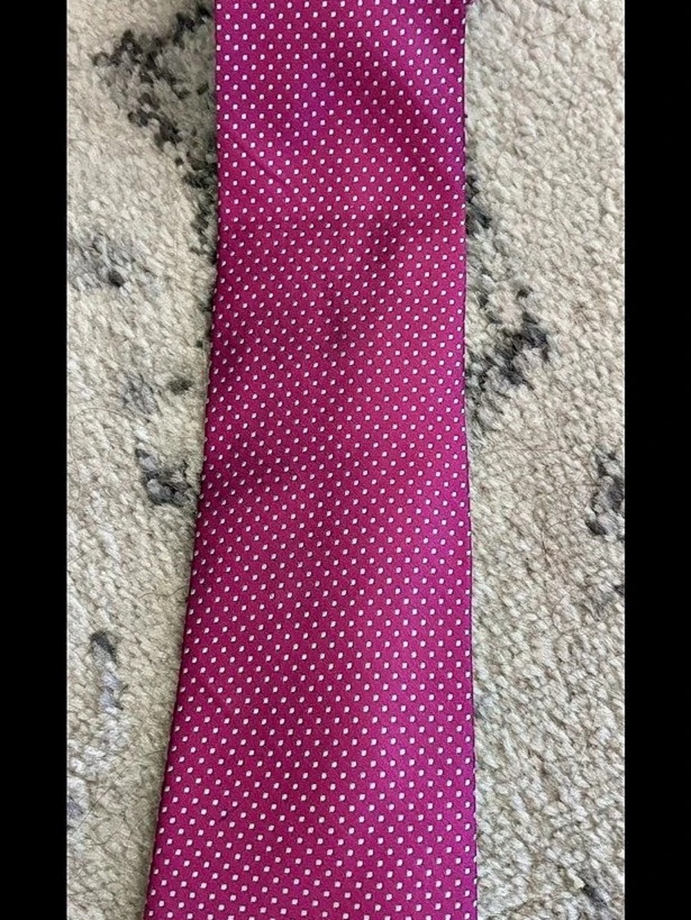 Rare Ralph Lauren silk Polka Dot Tie in Pink with White Like New